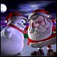 Le Père Noël contre le bonhomme de neige : photo John A. Davis