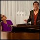 Glee : photo Brian Stokes Mitchell, Jeff Goldblum, Lea Michele