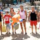 <b>Antoine Duléry, Claude Brasseur, Fabien Onteniente, Franck Dubosc, Mathilde Seigner</b> Photo : Camping 2
