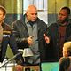 <b>Brooke Nevin, Domenick Lombardozzi, Jimmi Simpson, Laz Alonso, Malcolm J. Goodwin</b> Photo : Breakout Kings