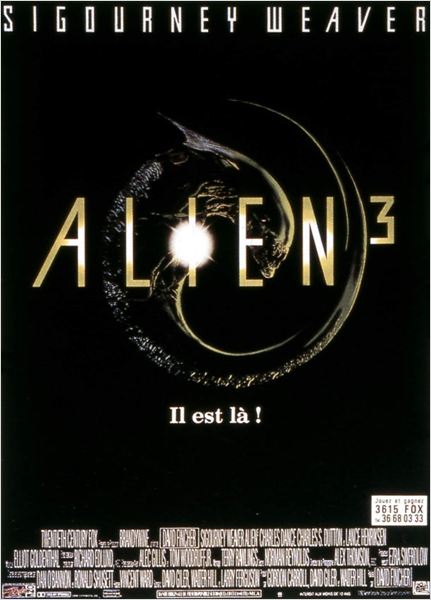 Alien 3 : affiche David Fincher, Sigourney Weaver