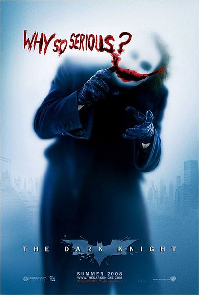 The Dark Knight, Le Chevalier Noir : affiche Christopher Nolan, Heath Ledger