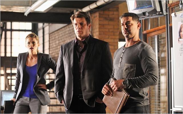 Castle : photo Jon Huertas, Nathan Fillion, Stana Katic