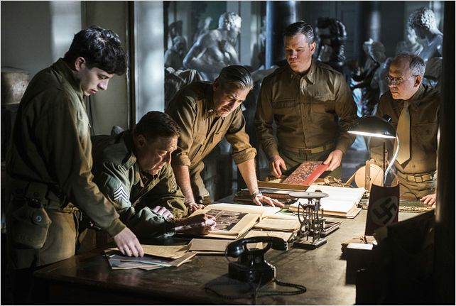 Monuments Men : Photo Bob Balaban, George Clooney, John Goodman, Matt Damon